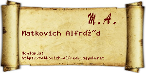 Matkovich Alfréd névjegykártya